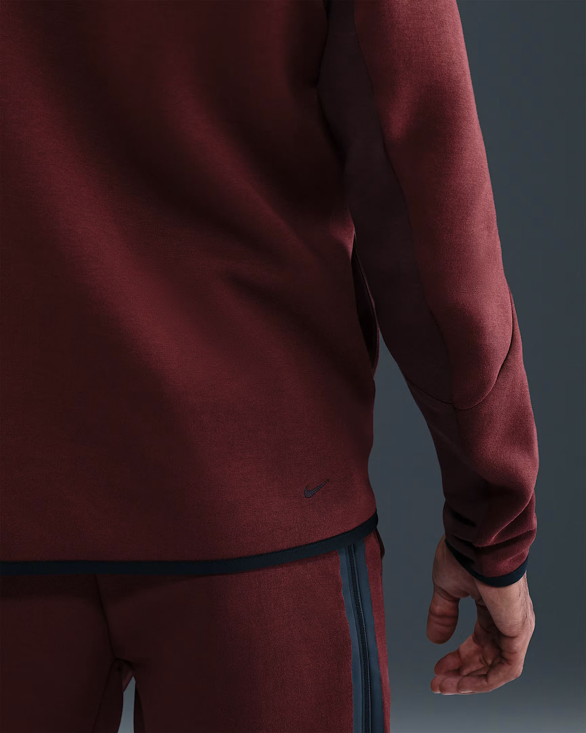 Nike Tech Fleece Mens Full Zip Windrunner Hoodie Jacket Dark Team Red Burgundy Crush Black 2