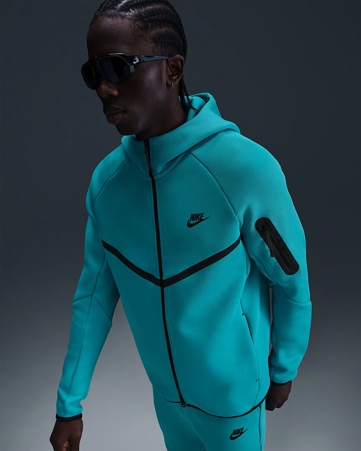 Nike Tech Fleece Mens Full Zip Windrunner Hoodie Jacket Dusty Cactus Black 1