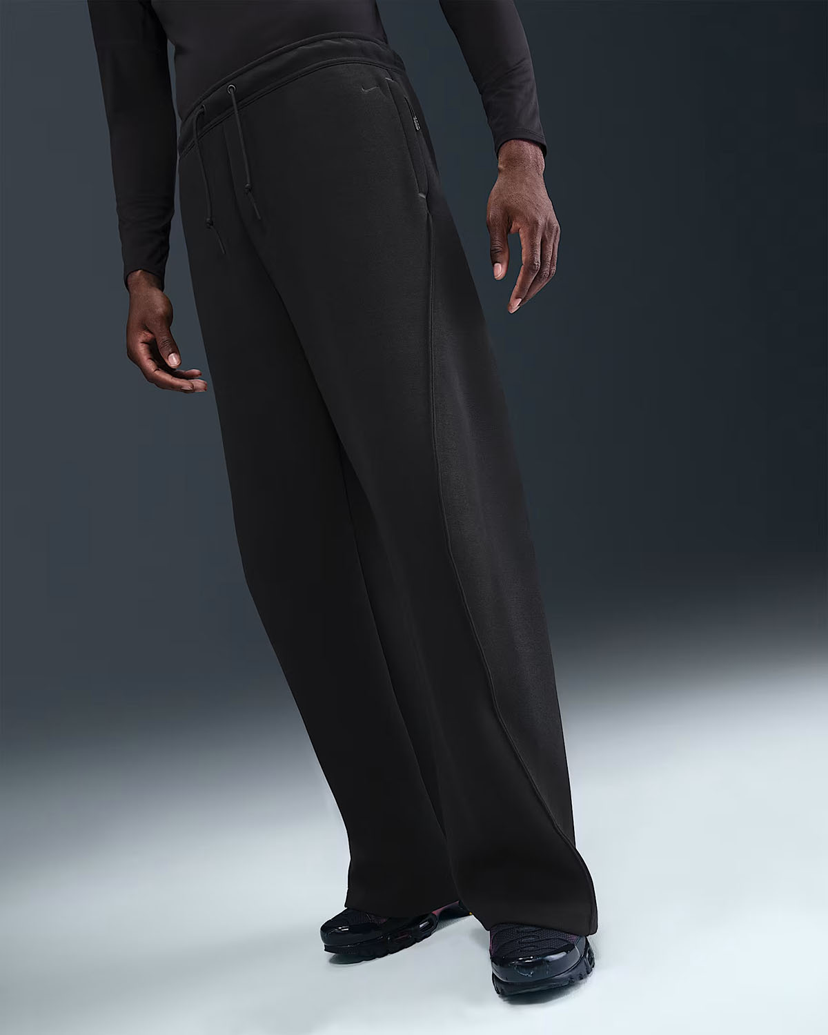 Nike Tech Fleece Mens Loose Fit Open Hem Pants Black 1