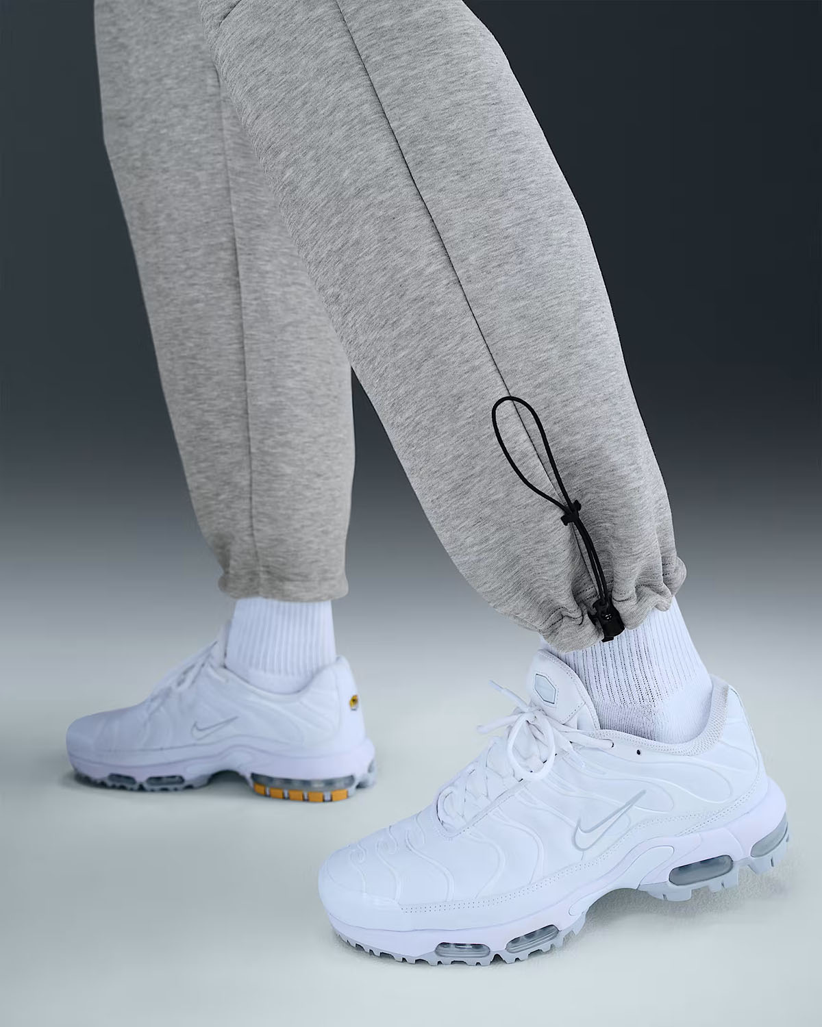 Nike Tech Fleece Mens Open Hem Pants Dark Grey Heather Black 3