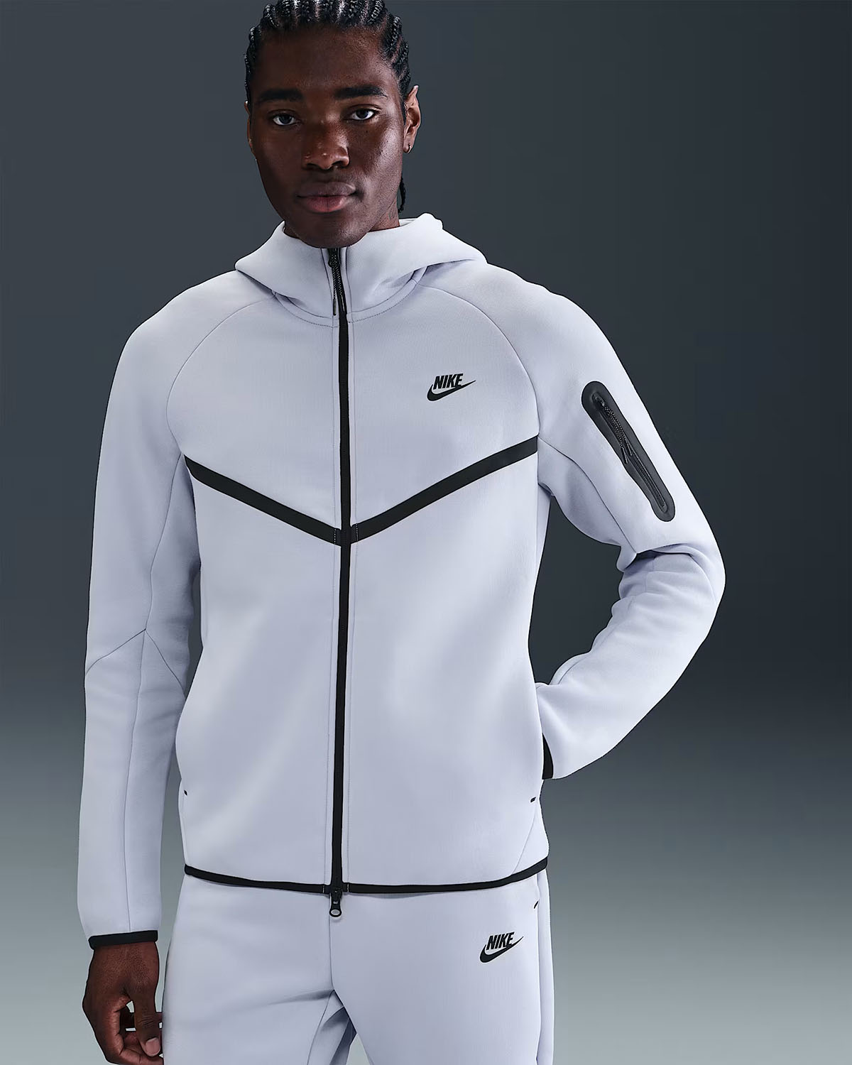 Nike Tech Fleece Mens Windrunner Full Zip Hoodie Jacket Ghost Black 1