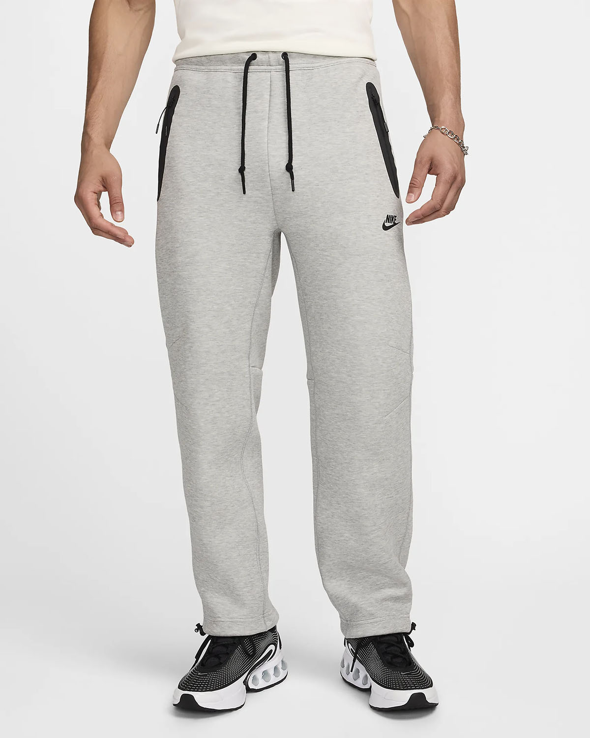 Nike Tech Fleece Open Hem Pants Dark Grey Heather Black