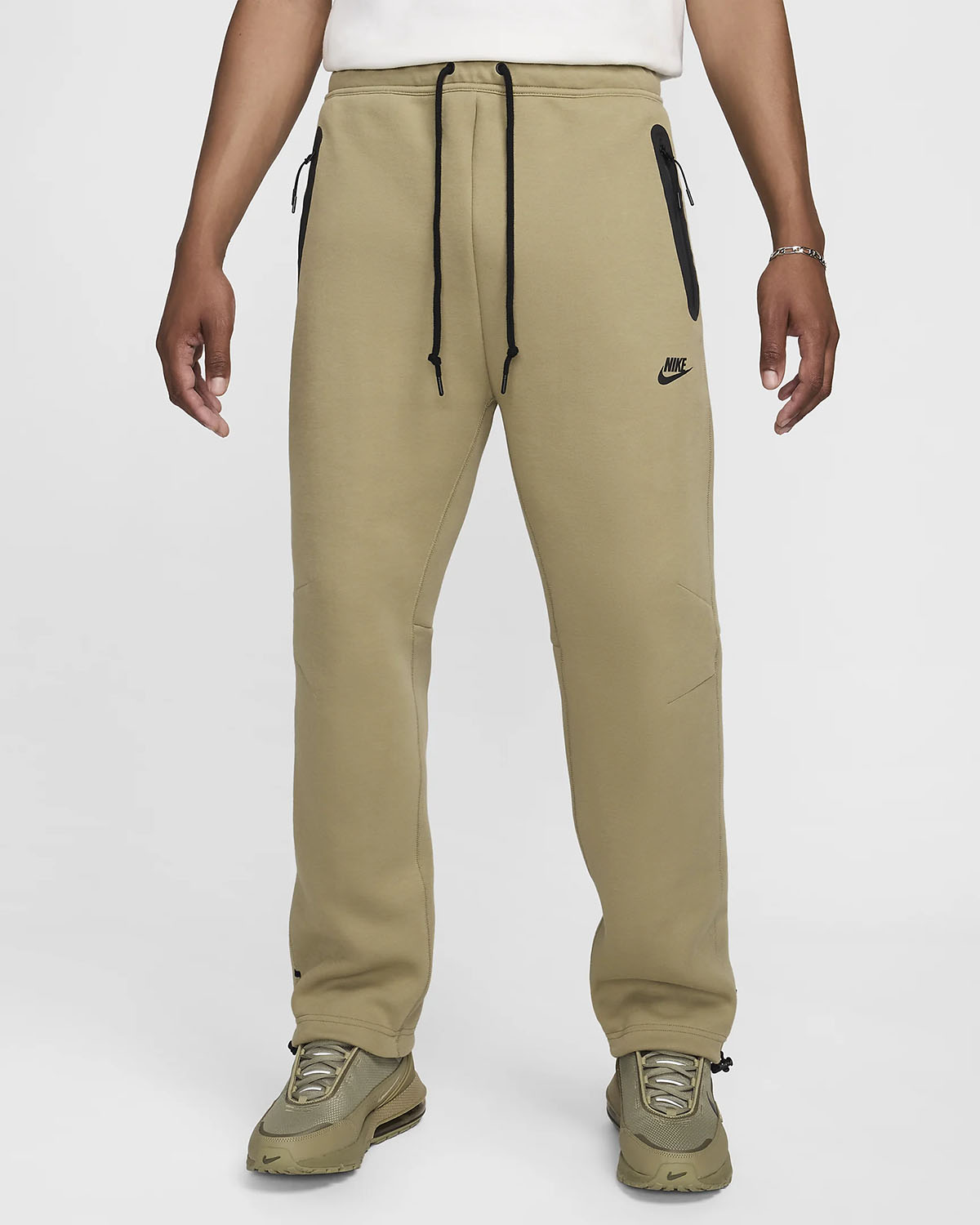 Nike Tech Fleece Open Hem Pants Neutral Olive Black