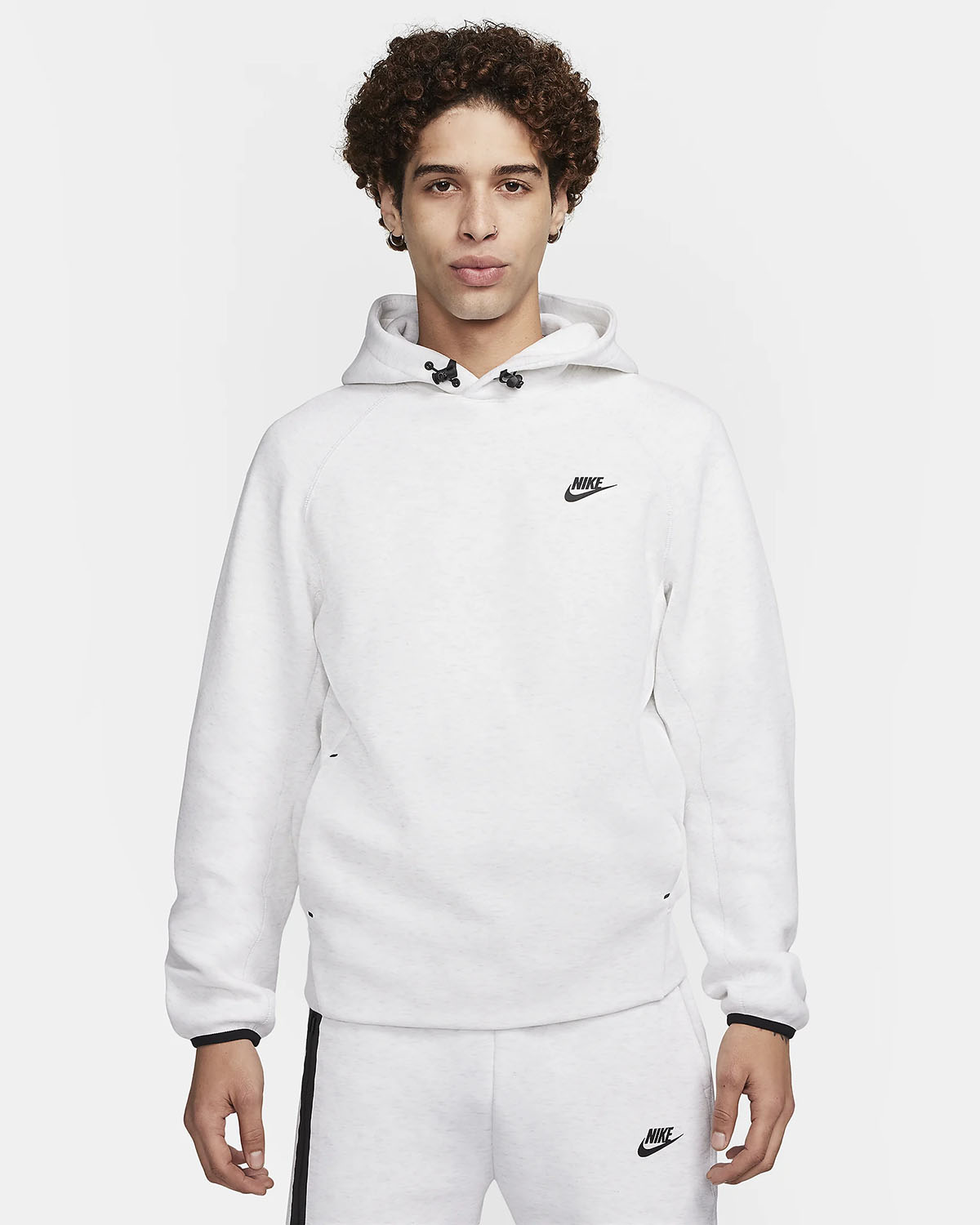 Nike Tech Fleece Pullover Hoodie Birch Heather Black