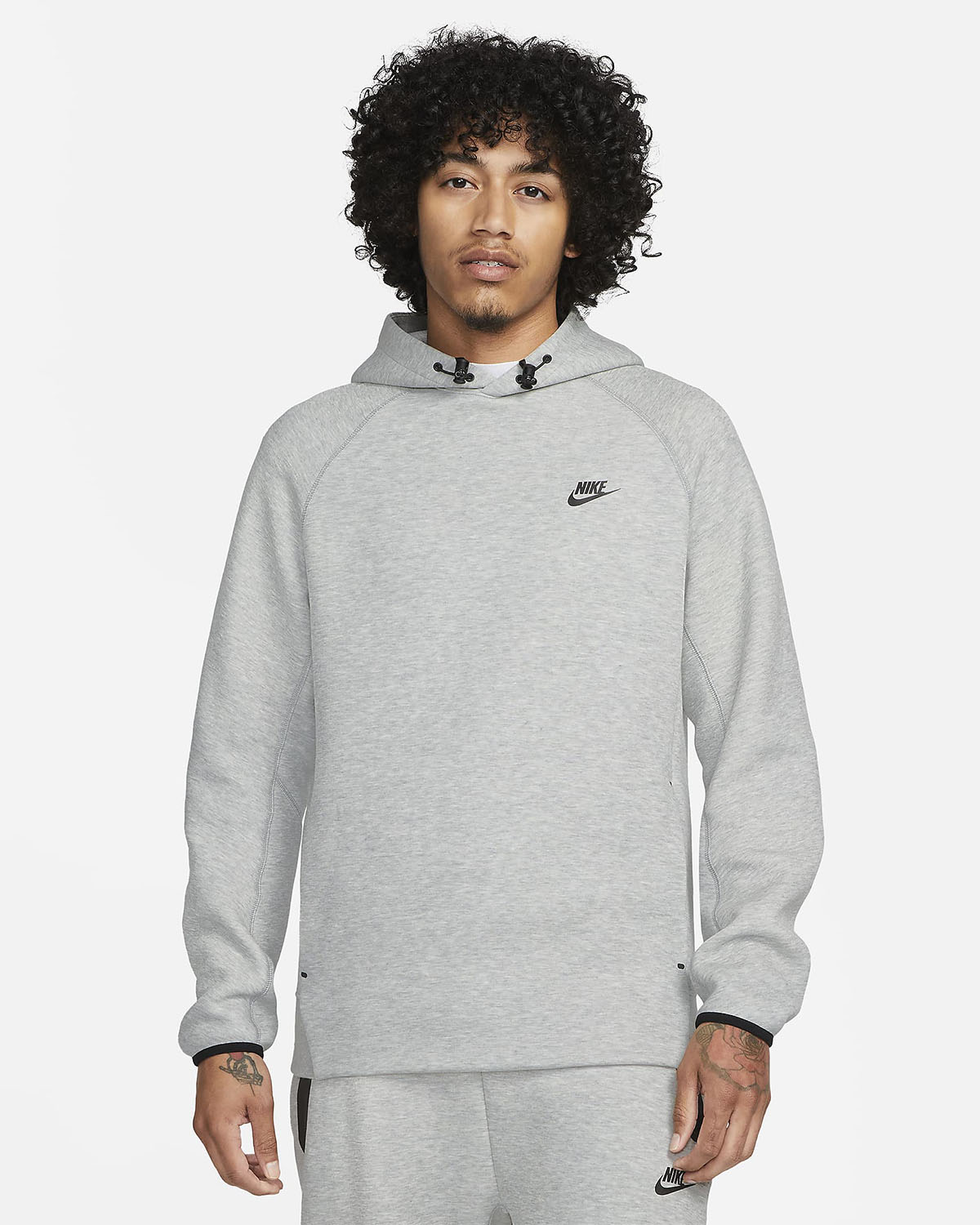 Nike Tech Fleece Pullover Hoodie Dark Grey Heather Black