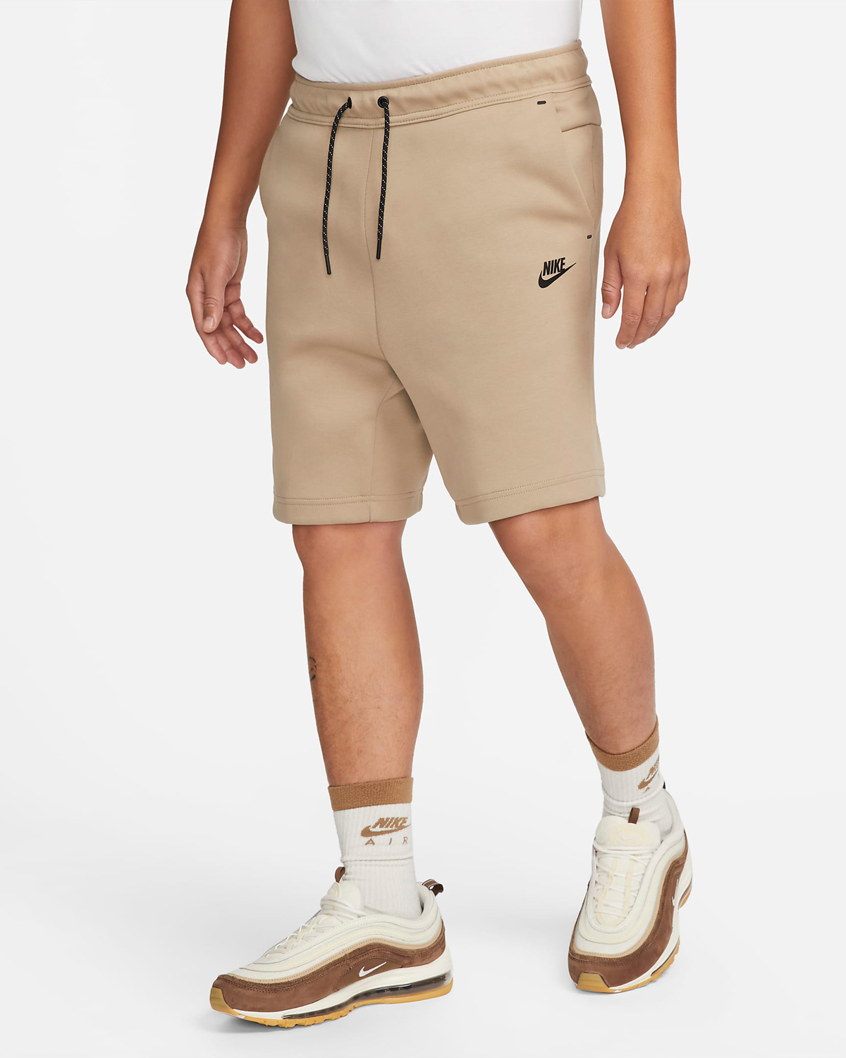 Nike-Tech-Fleece-Shorts-Khaki-Black