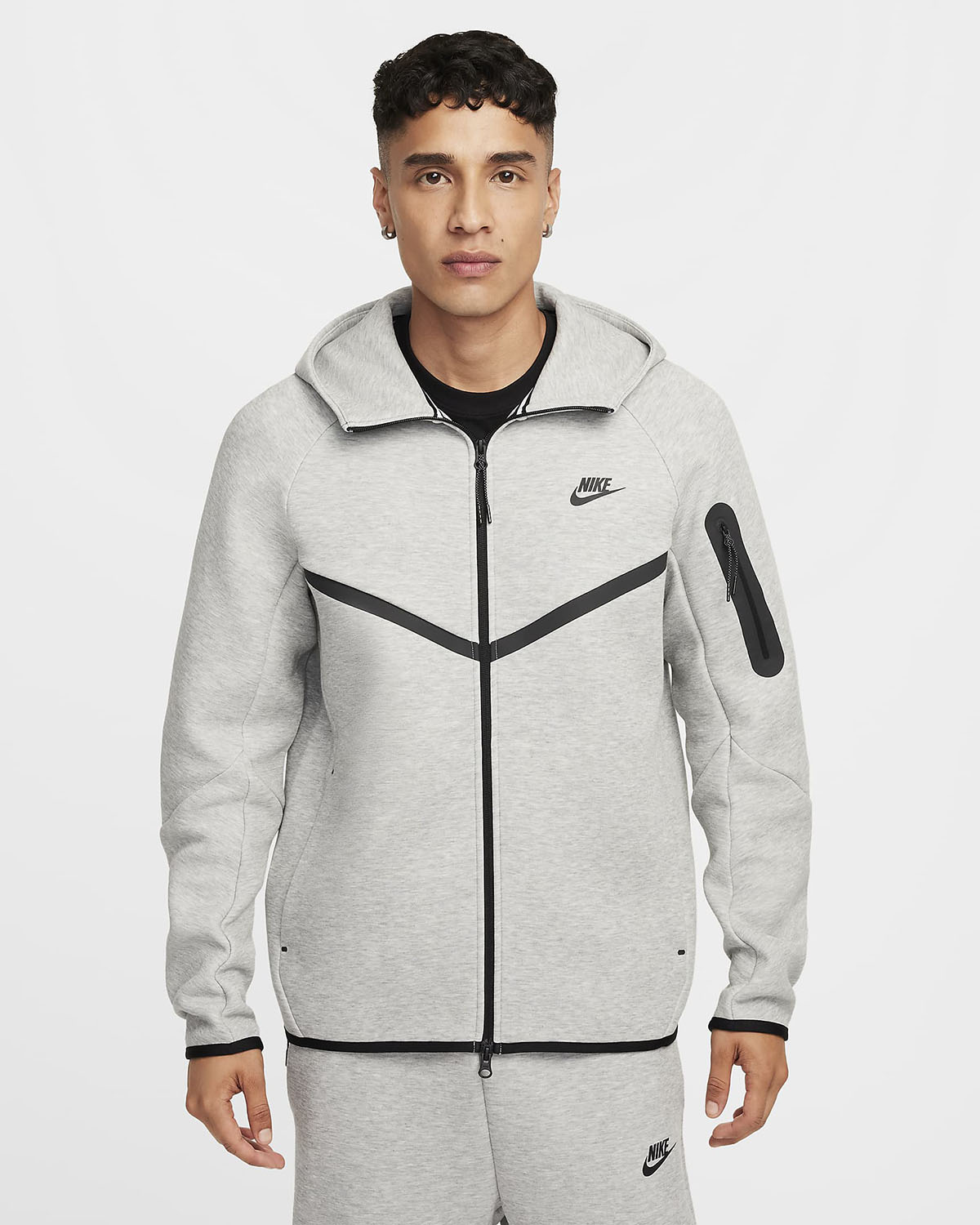 Nike Tech Fleece Windrunner Full Zip Hoodie Dark Grey Heather Black