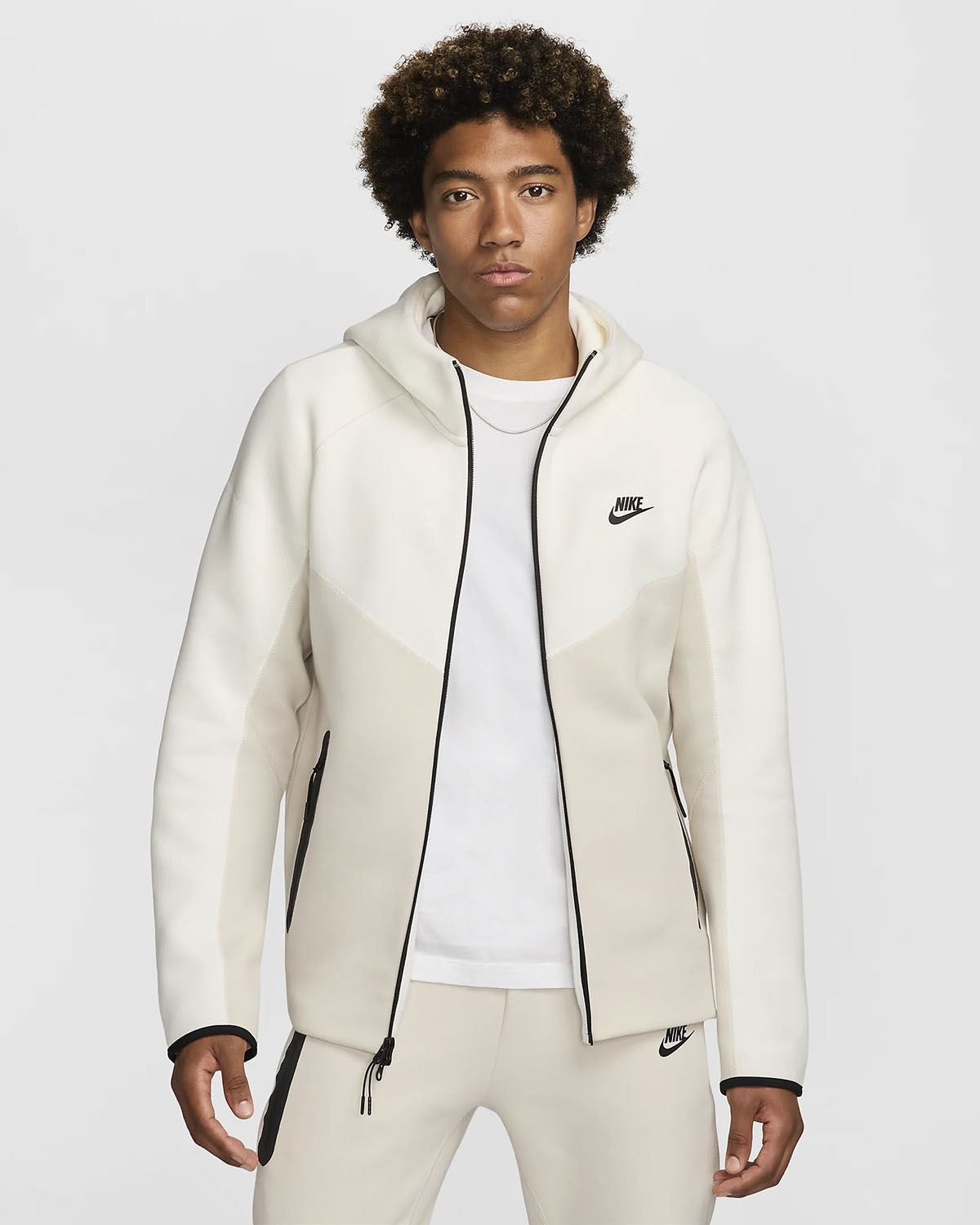 Nike Tech Fleece Windrunner Full Zip Hoodie Light Orewood Brown Sail Black