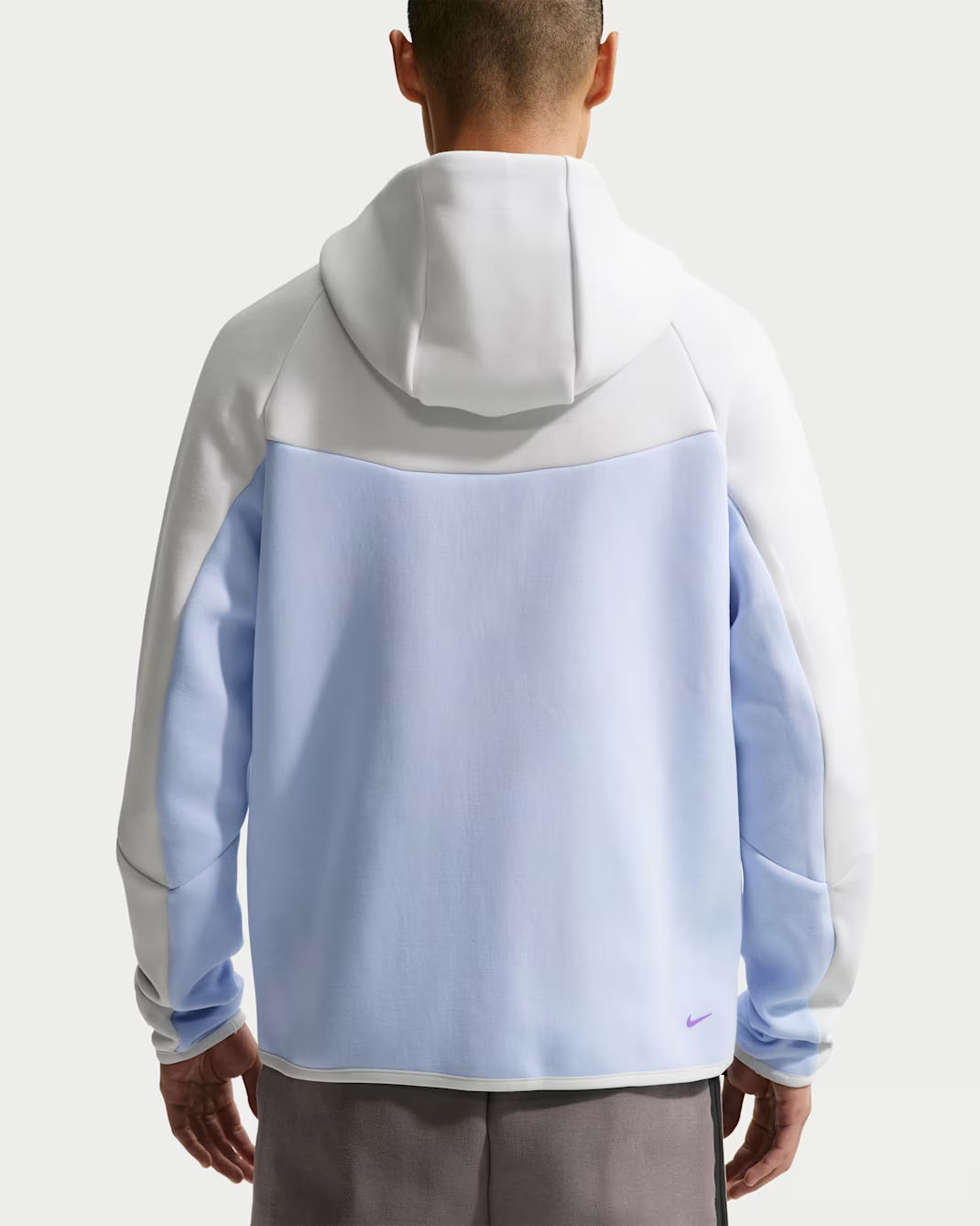 Nike Tech Men's Fleece Full-Zip Windrunner Hoodie Jacket Off White Hydrogen Blue Bright Violet 2