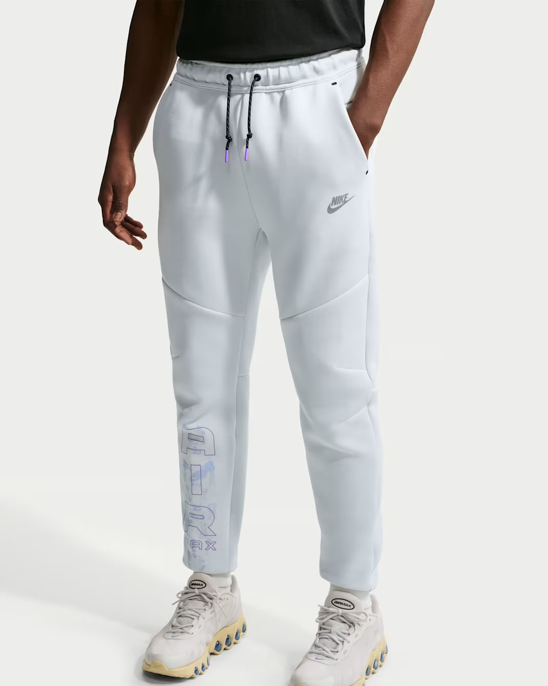 Nike Tech Men's Fleece Joggers Off White Bright Violet 1