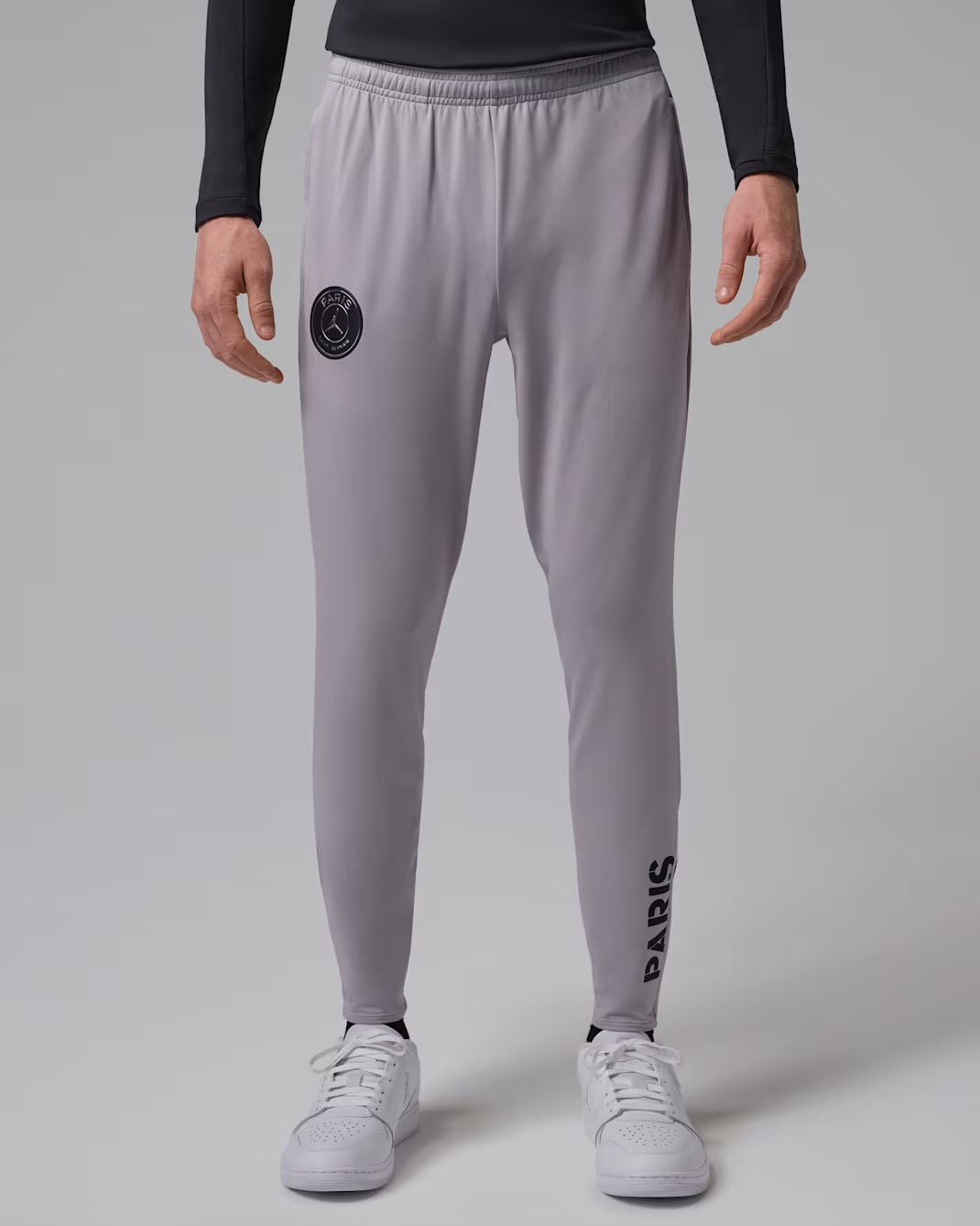 Paris Saint-Germain Strike Night Edition Men's Jordan Dri-FIT Soccer Knit Pants Grey Black 1
