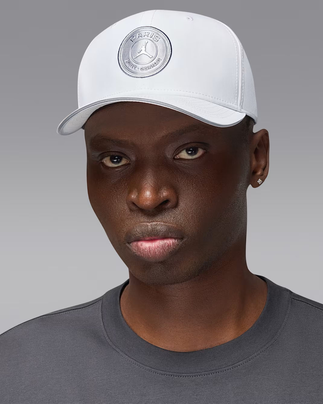 Paris Saint-Germaine Rise Structured Hat White Silver 1