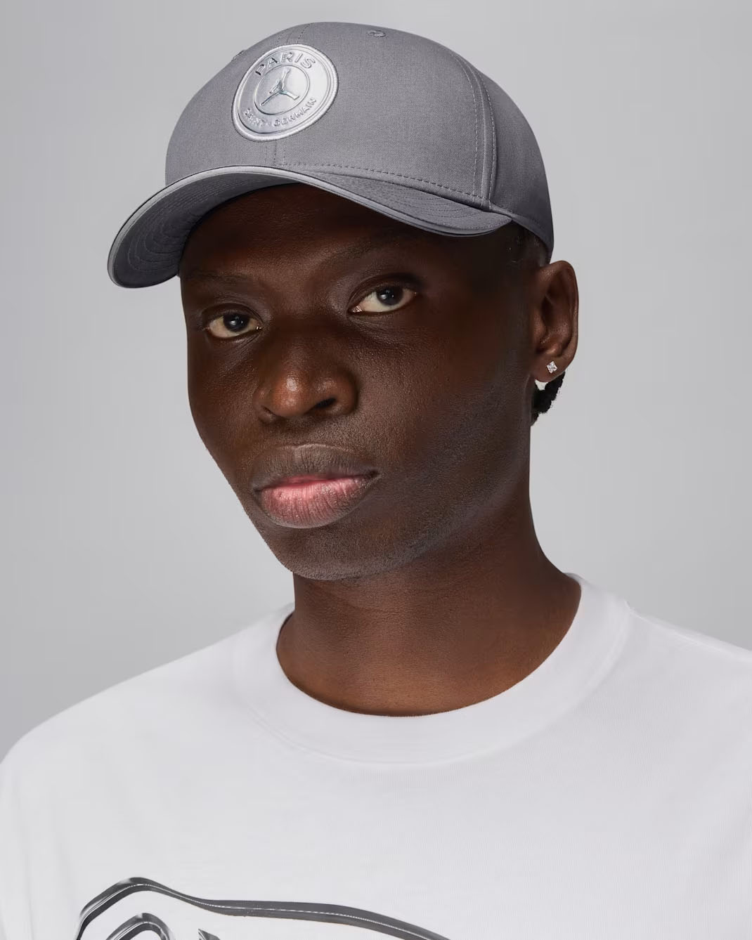Paris Saint-Germaine Rise Structured Snapback Hat Light Graphite Chrome 1