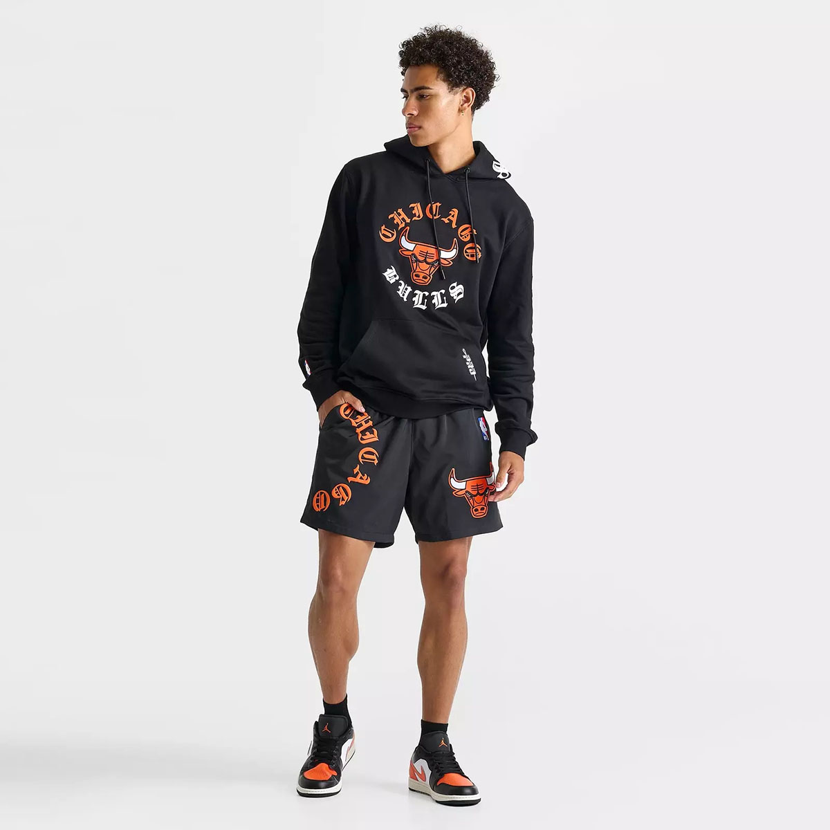 high top jordan 1 with shorts