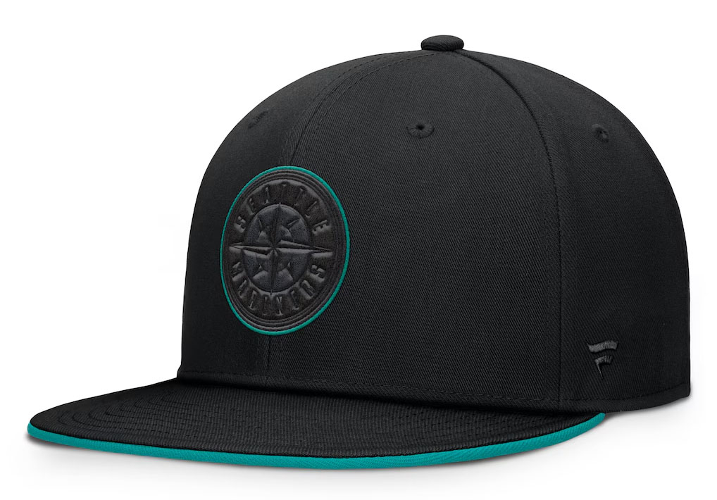 Seattle Mariners Fanatics Snapback Hat Black Freshwater Teal 1