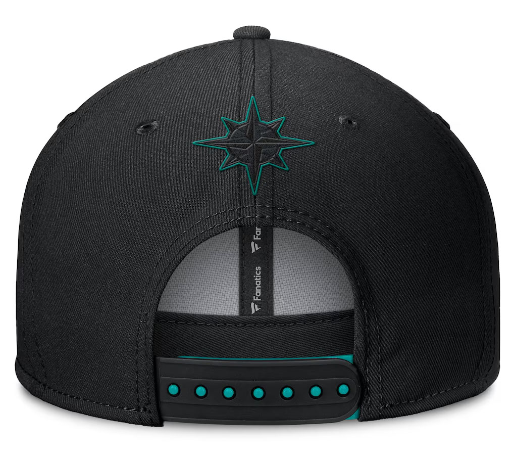 Seattle Mariners Fanatics Snapback Hat Black Freshwater Teal 3
