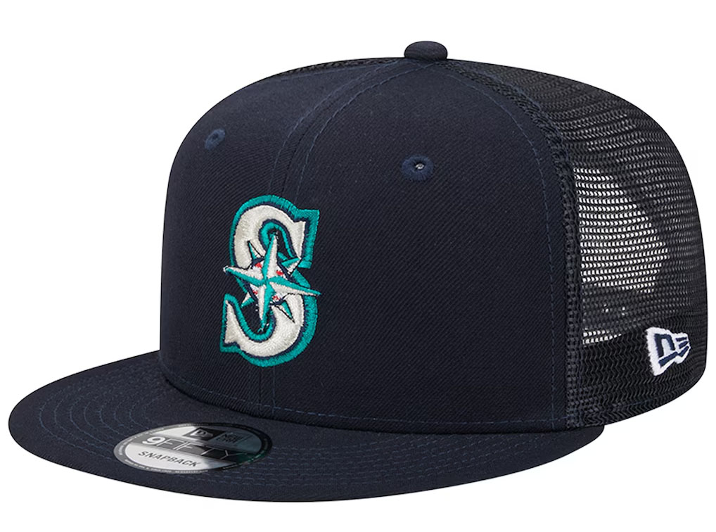 Seattle Mariners New Era Team Color Trucker 9FIFTY Snapback Hat Navy Teal