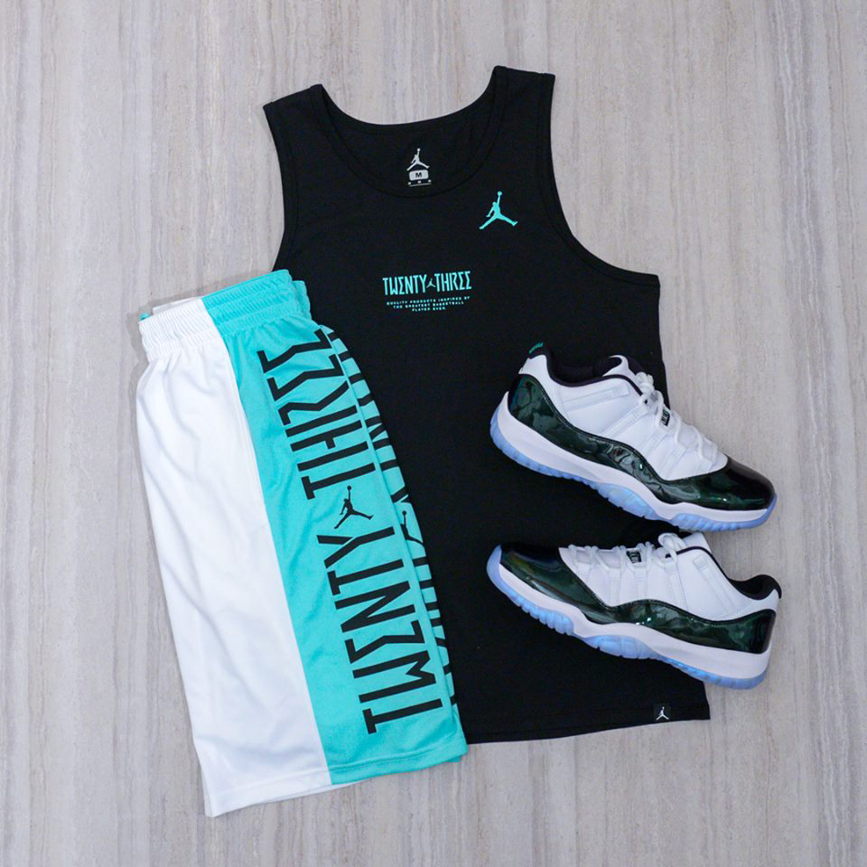 jordan 11 emerald outfit