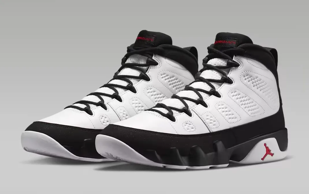 Air Jordan 9 Retro OG Space Jam in White Black and True Red