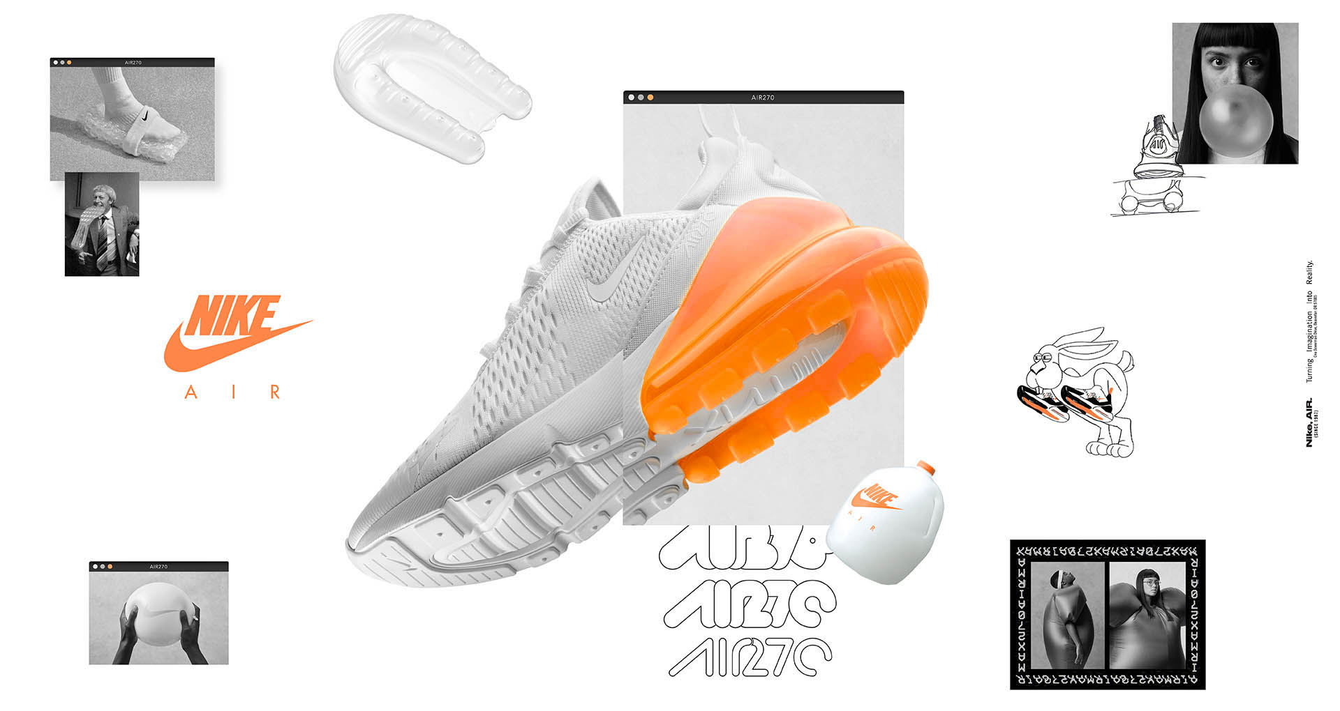 air max 270 white total orange