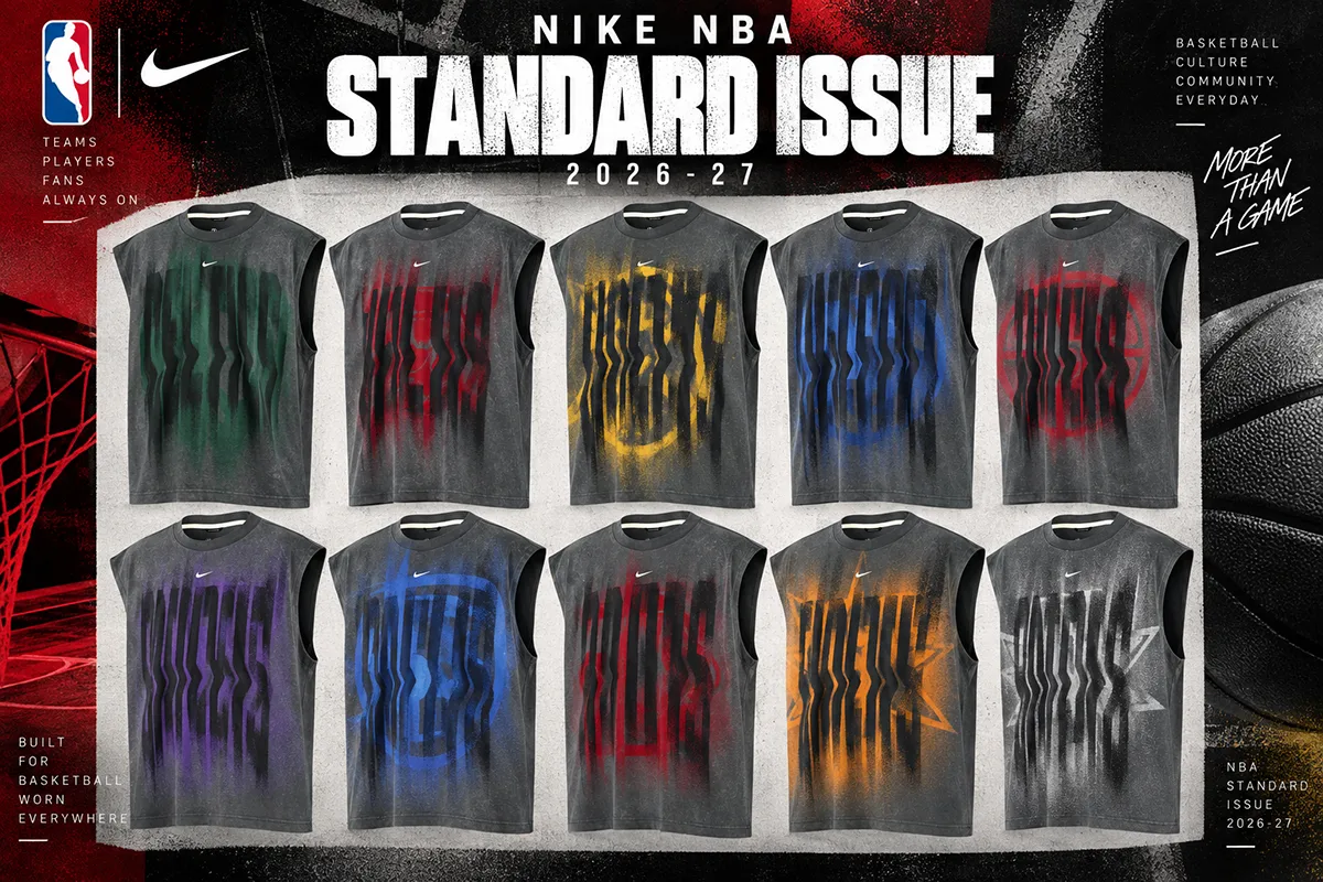 Nike NBA Standard Issue 2026-27 sleeveless tops in multiple NBA team colorways