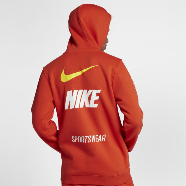 nike sportswear hoodie orange