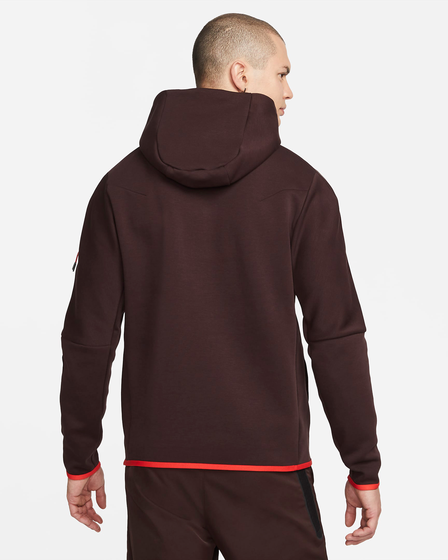 Nike Sportswear Tech Fleece Full-Zip Hoodie Brown Basalt/Pecan/Chile Red/Black