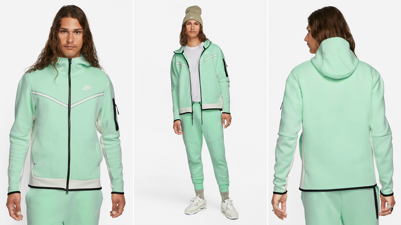 Nike Tech Fleece Hoodie Mint Foam Sail