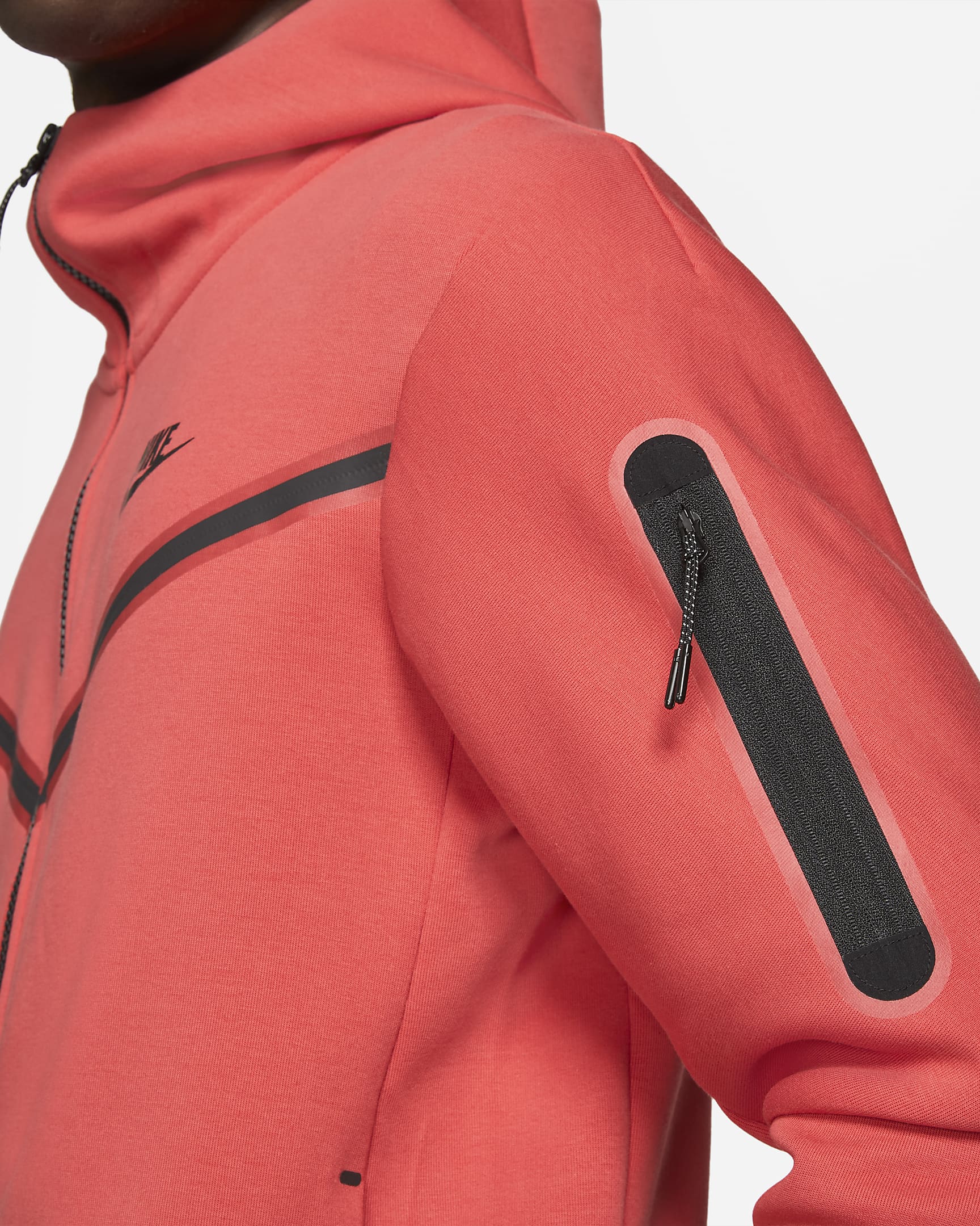 Nike Tech Fleece Hoodie and Pants Lobster Red Fall 2021