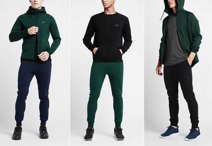 nike tech fleece green pants