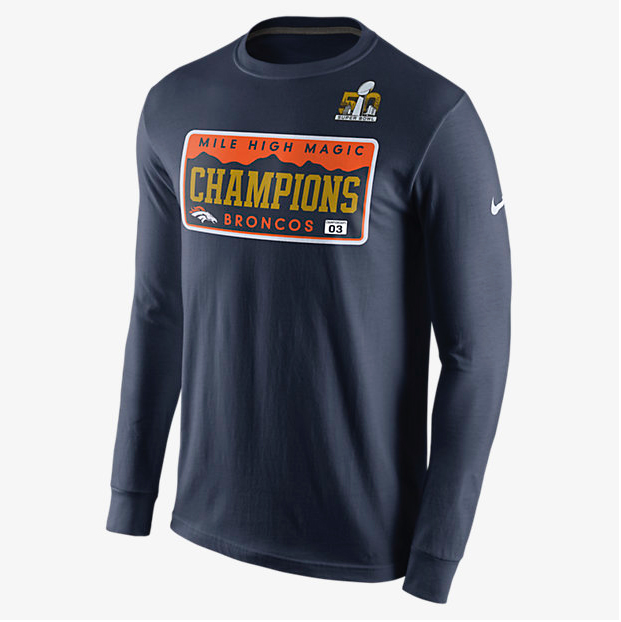 Denver Broncos Super Bowl 50 Champions Nike Clothing | SportFits.com