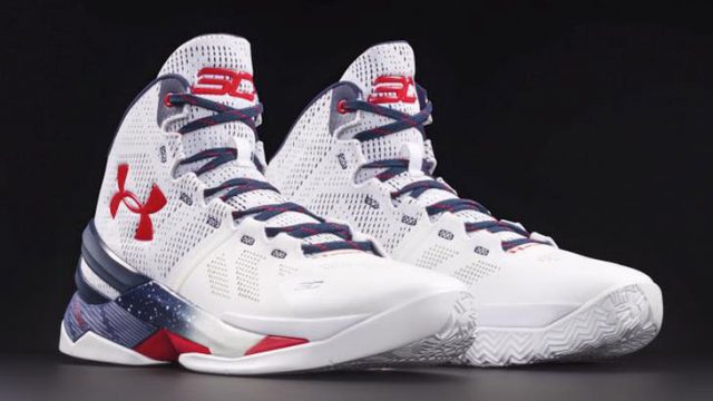 Curry 2 red top white and blue