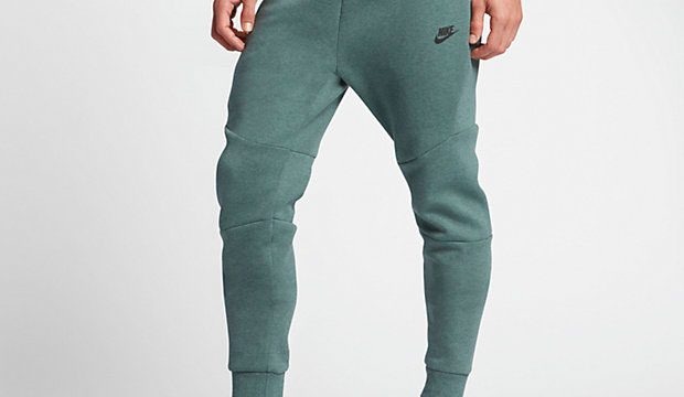 nike tech fleece pants green white