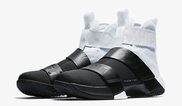 white and black lebron soldier 10