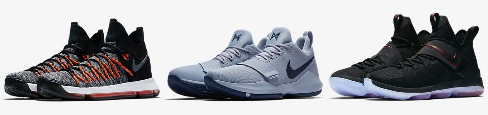 New Nike Basketball Shoes LeBron 14 PG 1 and KD 9 Elite | SportFits.com