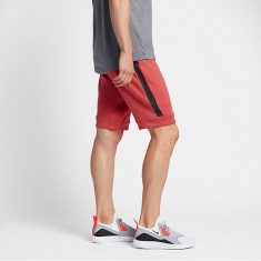 red nike fleece shorts mens