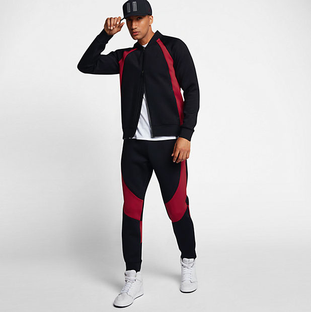 Jordan Sportswear Flight Tech Pants Black Gym Red | SportFits.com