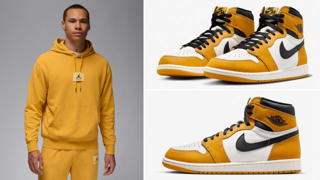 Air-Jordan-1-High-Yellow-Ochre-Matching-Hoodie-Pants