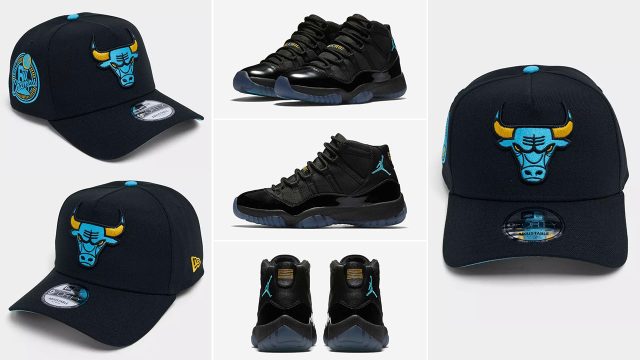 Air Jordan 11 Gamma 2025 New Era Chicago Bulls 9FORTY A Frame Snapback Hat to Match Sneakers