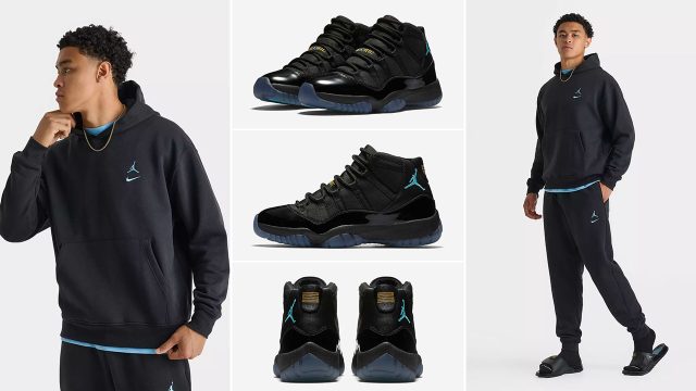 Air Jordan 11 Gamma Blue 2025 Mens Hoodie and Pants Outfit