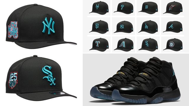 Air-Jordan-11-Gamma-Blue-2025-New-Era-MLB-A-Frame-Snapback-Hats-to-Match-Sneakers