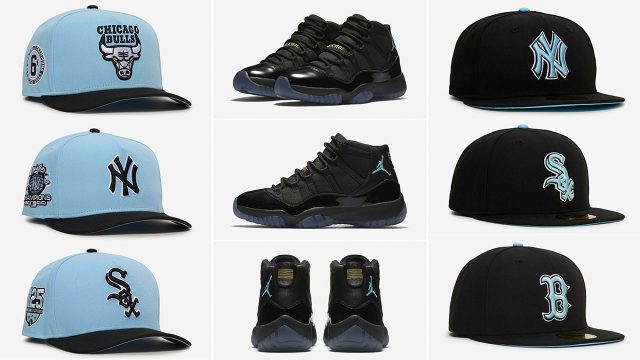Air Jordan 11 Gamma Blue 2025 New Era Snapback Hats Fitted Caps to Match Sneakers