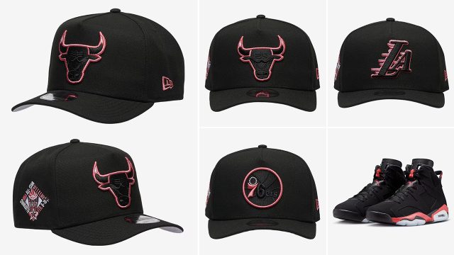 Air Jordan 6 Reverse Infrared New Era Hats 9FIFTY Snapback Caps to Match Sneakers