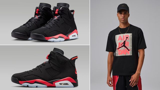 Air Jordan 6 Reverse Infrared Salesman x Jordan Men's Graphic T-Shirt Black Infrared 23