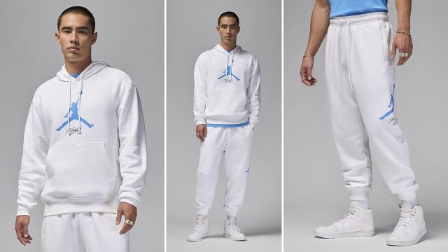 white and blue jordan hoodie