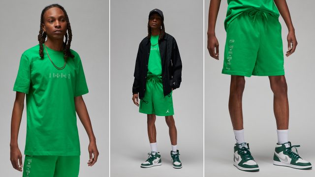 Jordan-Essentials-Lucky-Green-Shirt-and-Shorts-Outfit