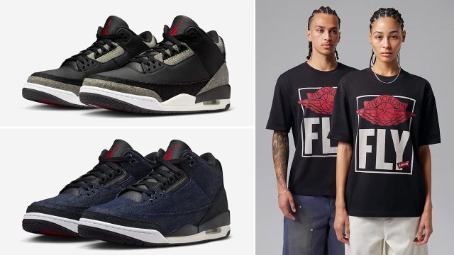 Levis Air Jordan 3 Denim Sneakers Clothing Outfits