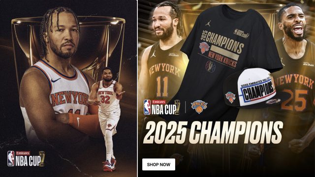 New York Knicks 2025 NBA Cup Champions Gear Shirt Hat