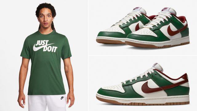 Nike-Dunk-Low-Gorge-Green-Team-Red-Shirt