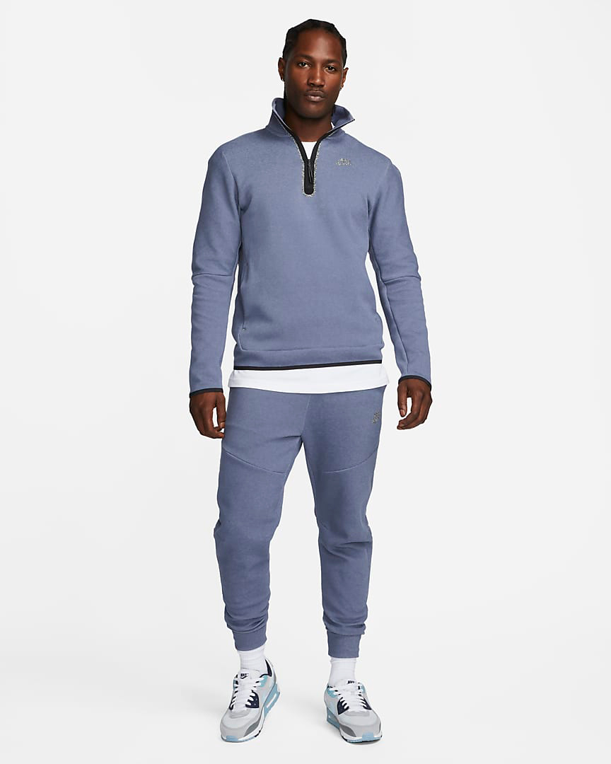 Nike Tech Fleece Diffused Blue Hoodie Jogger Pants Clothing
